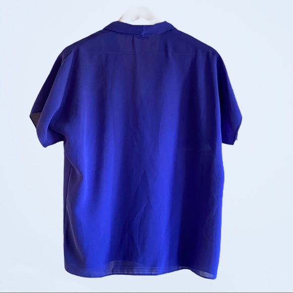 Short Raglan Sleeve Blouse in Rich Royal Blue - Picture 8 of 11